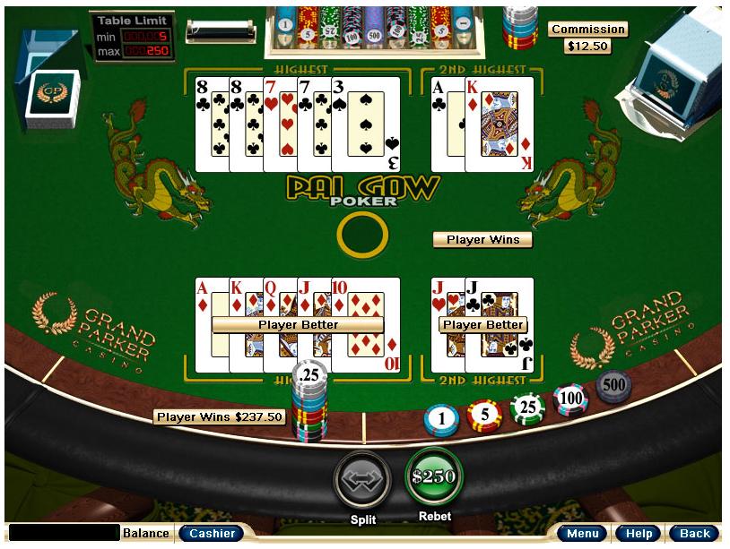 pai gow poker with bonus online